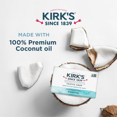 Kirk's travel bar inside toiletry kit for convenient scent-free cleansing