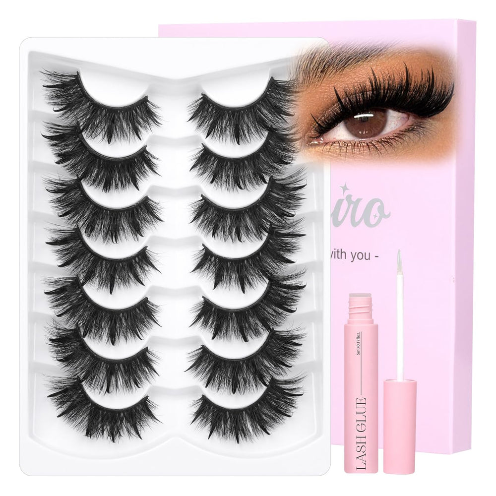 Kiromiro front packaging showing lashes and included glue for easy application