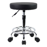 KKTONER front view of rolling stool showing swivel and compact design benefit mobility