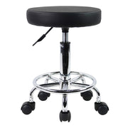 KKTONER front view of rolling stool showing swivel and compact design benefit mobility
