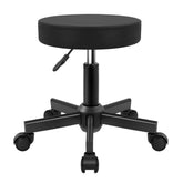 KKTONER front view of black round stool showing compact design and mobility