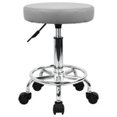 KKTONER front view of grey rolling stool showing compact design and mobility