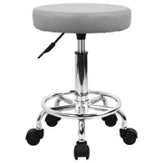 KKTONER front view of grey rolling stool showing compact design and mobility