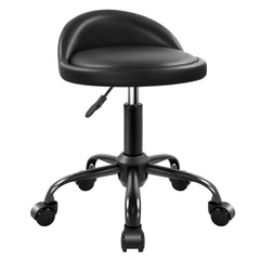 KKTONER rolling stool front view showing compact stable seat and backrest