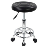 KKTONER front view of round rolling stool showing compact design and mobility