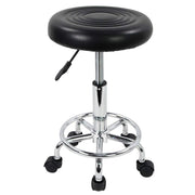 KKTONER front view of round rolling stool showing compact design and mobility