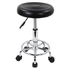 KKTONER front view of round rolling stool showing compact design and mobility