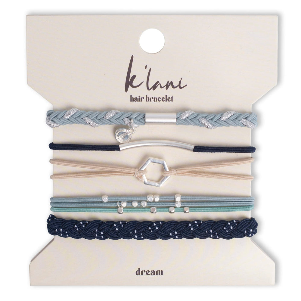 K'lani front packaging showing five color-coordinated bands and benefit of ready-access