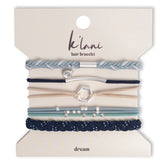 K'lani front packaging showing five color-coordinated bands and benefit of ready-access