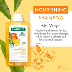 Klorane back label close-up listing ingredients and benefits