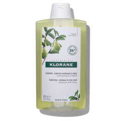 Klorane purifying shampoo front bottle shot showing label and citrus benefit