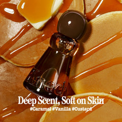 Knock Caramelt oil texture closeup highlighting fast absorption and sheen