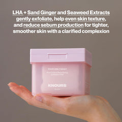 Knours pad texture close-up highlighting gentle exfoliation