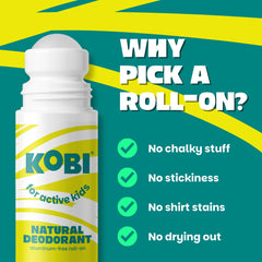 Kobi applied by parent on child showing easy non-sticky use