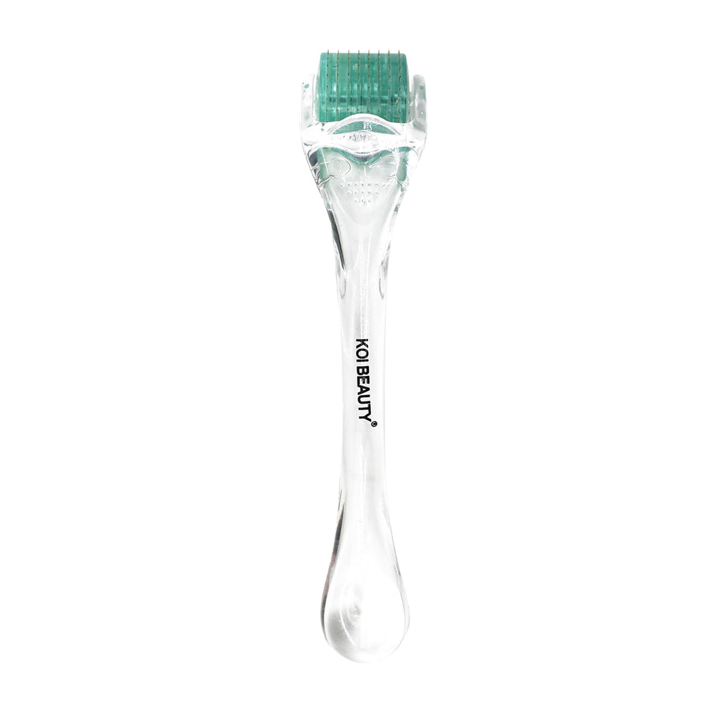 Koi Beauty derma roller front view showing compact design and handle, convenient for travel