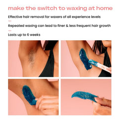 KoluaWax four wax bead pouches labeled for different hair types benefit