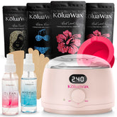 KoluaWax digital warmer front view showing controls and benefit of precise heat