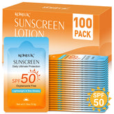 KONEUK front packet showing branding and SPF 50 protection for travel convenience