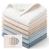 Konssy front packaging showing six folded cloths and gift box, ready to use