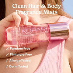Kopari label detail highlighting fragrance notes and ingredients