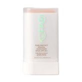 Kopari front view of SPF 50+ stick showing compact design and clear finish benefit