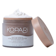 Kopari Ultra Restore front jar showing product branding and Tahitian vanilla scent for inviting hydration