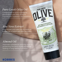 KORRES applying cream to arm for smooth hydrated skin