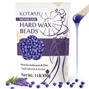 KOTAMU front packaging showing 1 lb lavender hard wax beads and usage benefit