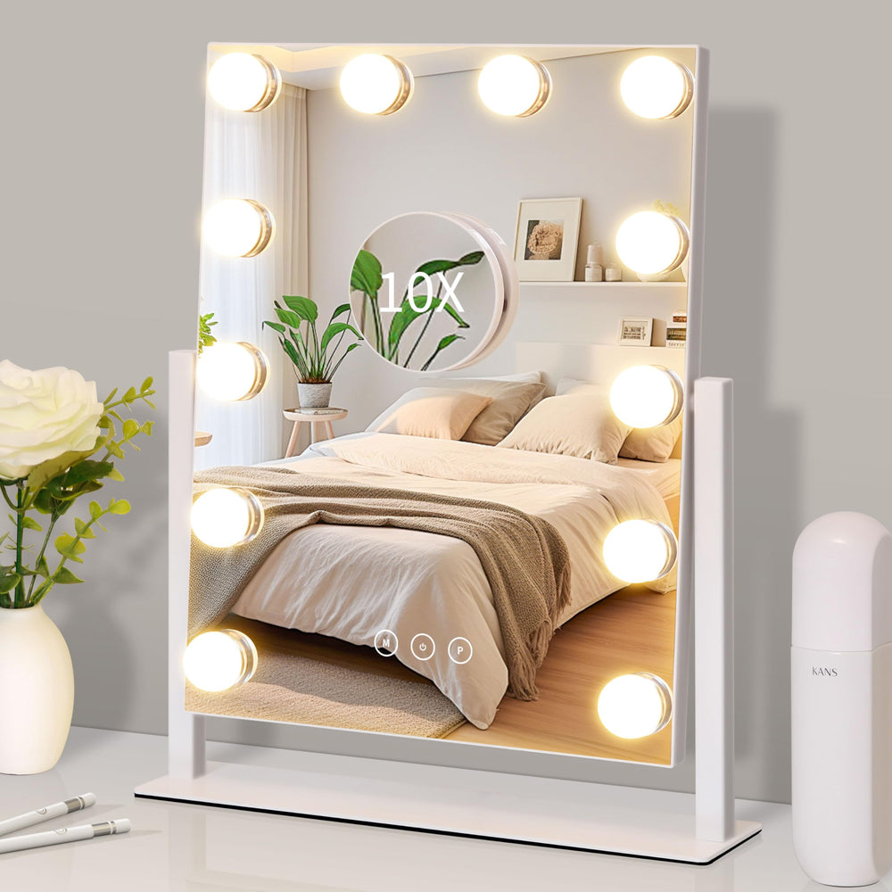 Kotdning mirror front view showing even lighting and full-face coverage benefit