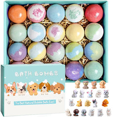 Kottke front packaging showing 20-pack and colorful bath bombs for easy gift choice