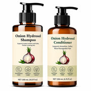 Kranla front packaging view showing the complete onion hydrosol shampoo and conditioner set for easy routine