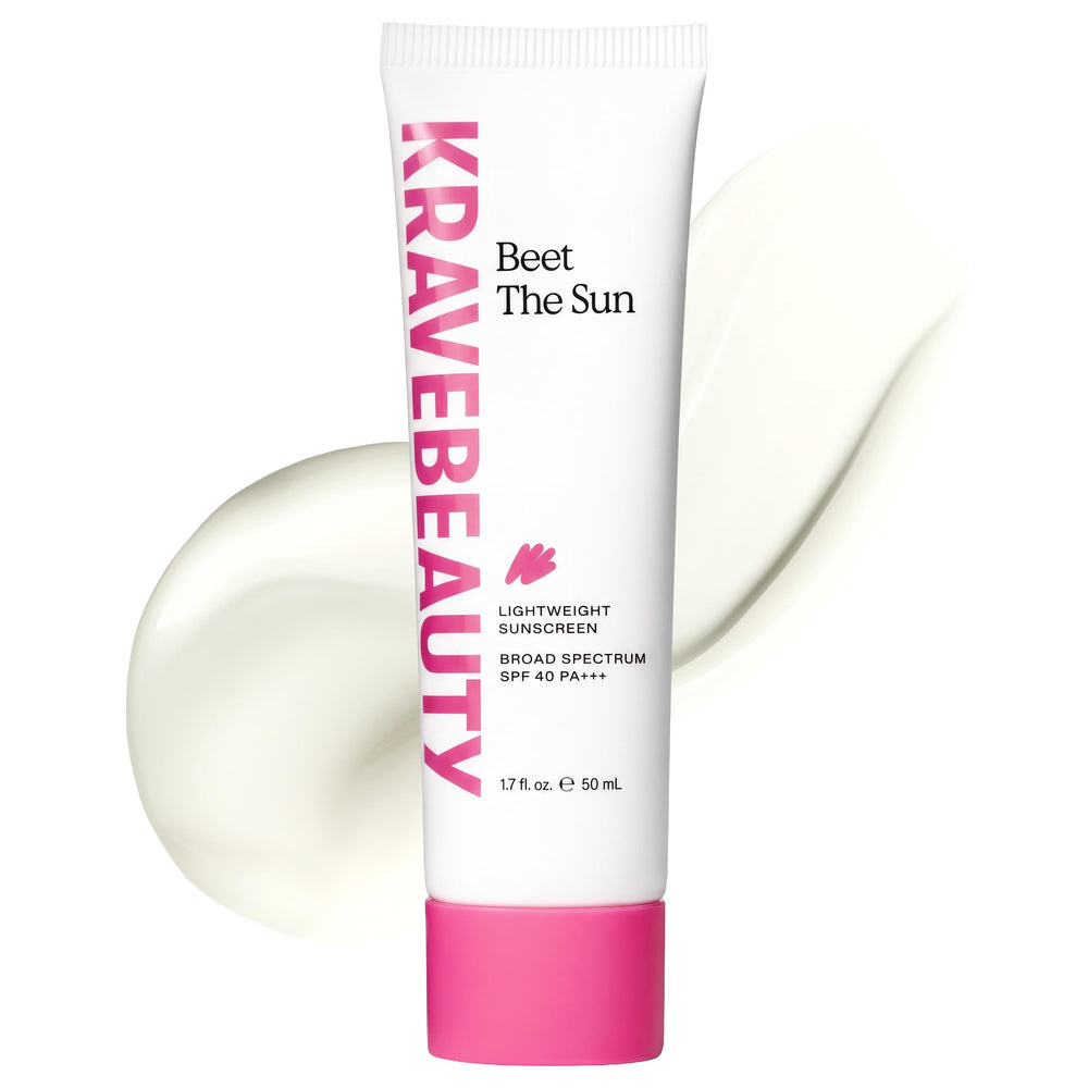 KraveBeauty bottle front packaging showing SPF 40 and gentle benefits
