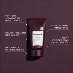 Kristin Ess applying leave-in to damp hair for smoother styling