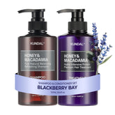 KUNDAL front packaging showing elegant bottles and Blackberry Bay scent benefit
