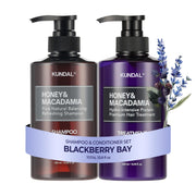 KUNDAL front packaging showing elegant bottles and Blackberry Bay scent benefit