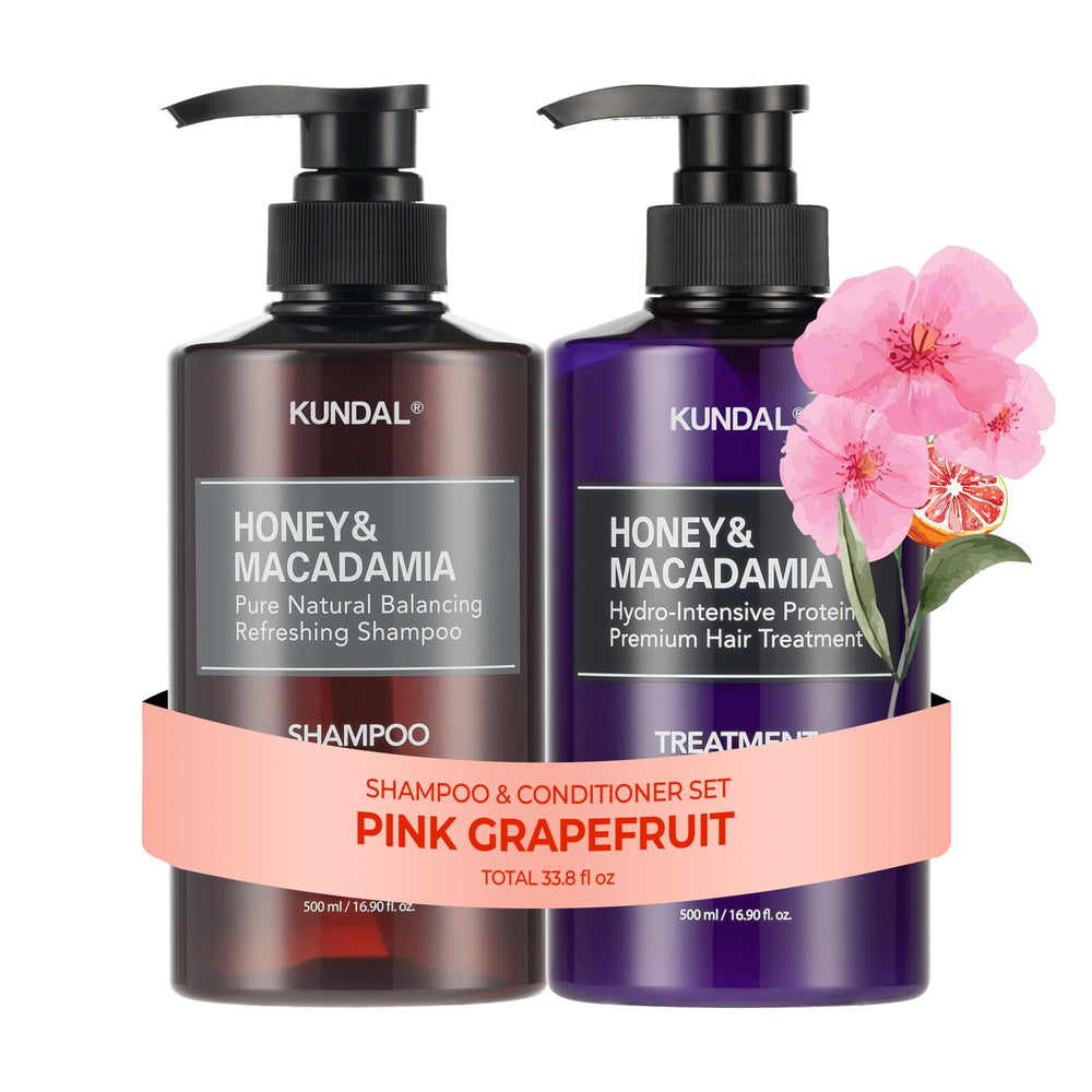 KUNDAL front packaging showing pink grapefruit scent and premium duo benefits