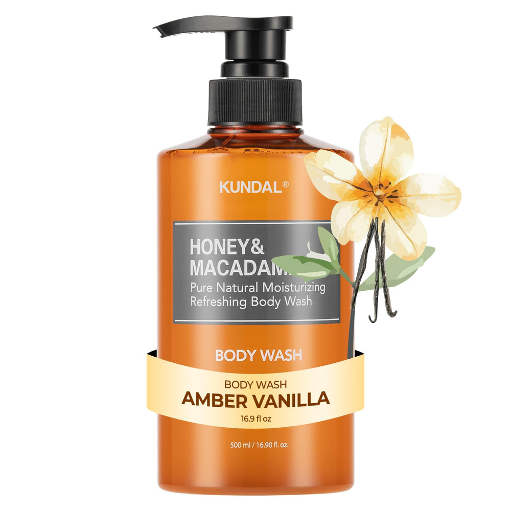 KUNDAL front packaging showing elegant bottle and amber vanilla scent benefit