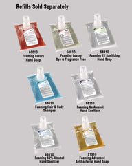 Kutol refill bag beside dispenser showing scale and refill convenience benefit