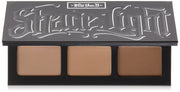 KVD palette front packaging showing six matte shades and portability benefit