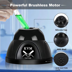 KVM mixing ink vial in use showing rapid homogeneous blending benefit
