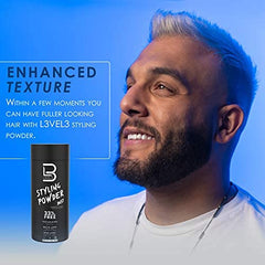 L3 powder applied to dry hair creating instant texture and natural separation