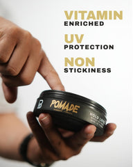 L3 pomade texture close-up demonstrating smooth, non-sticky paste for easy spread