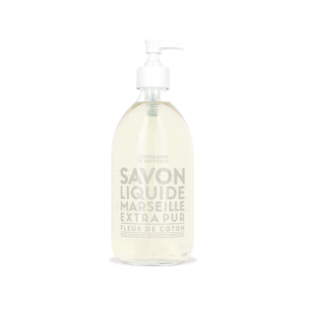 La Compagnie de Provence front bottle showing elegant glass and subtle cotton scent benefit