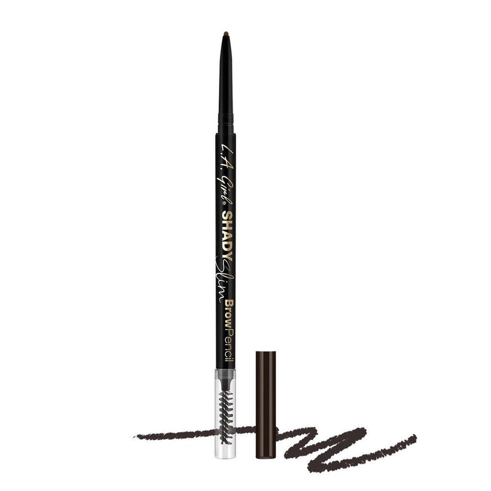 L.A. Girl Shady Slim Brow Pencil front packaging showing blackest brown for precise defined brows