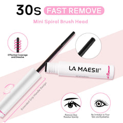 La Maesii spiral brush remover close-up showing deep adhesive dissolution benefit