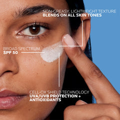 La Roche-Posay texture close-up illustrating lightweight, blendable finish