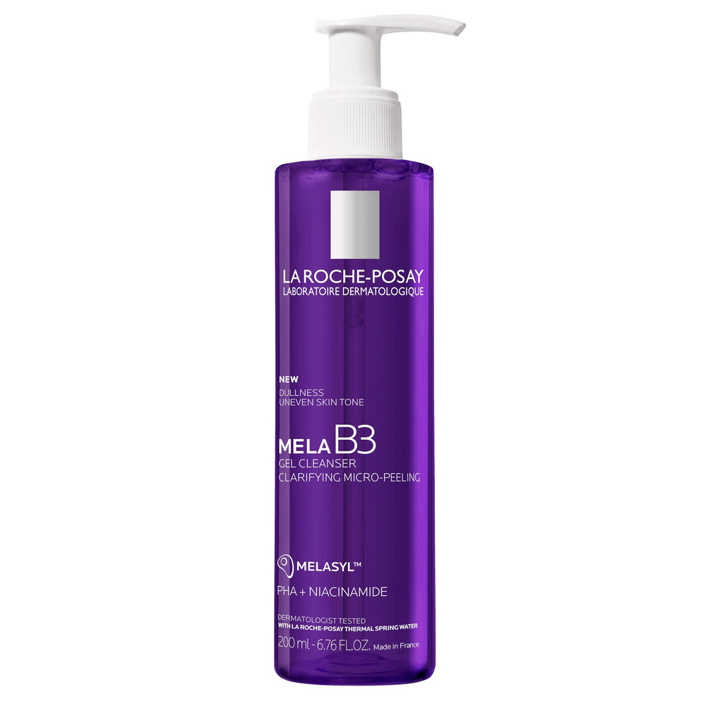 La Roche-Posay front bottle showing cleanser label and size benefit: visible spot-targeting