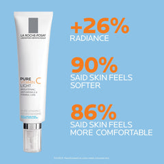 La Roche-Posay ingredient label close-up showing vitamin C and hyaluronic benefit