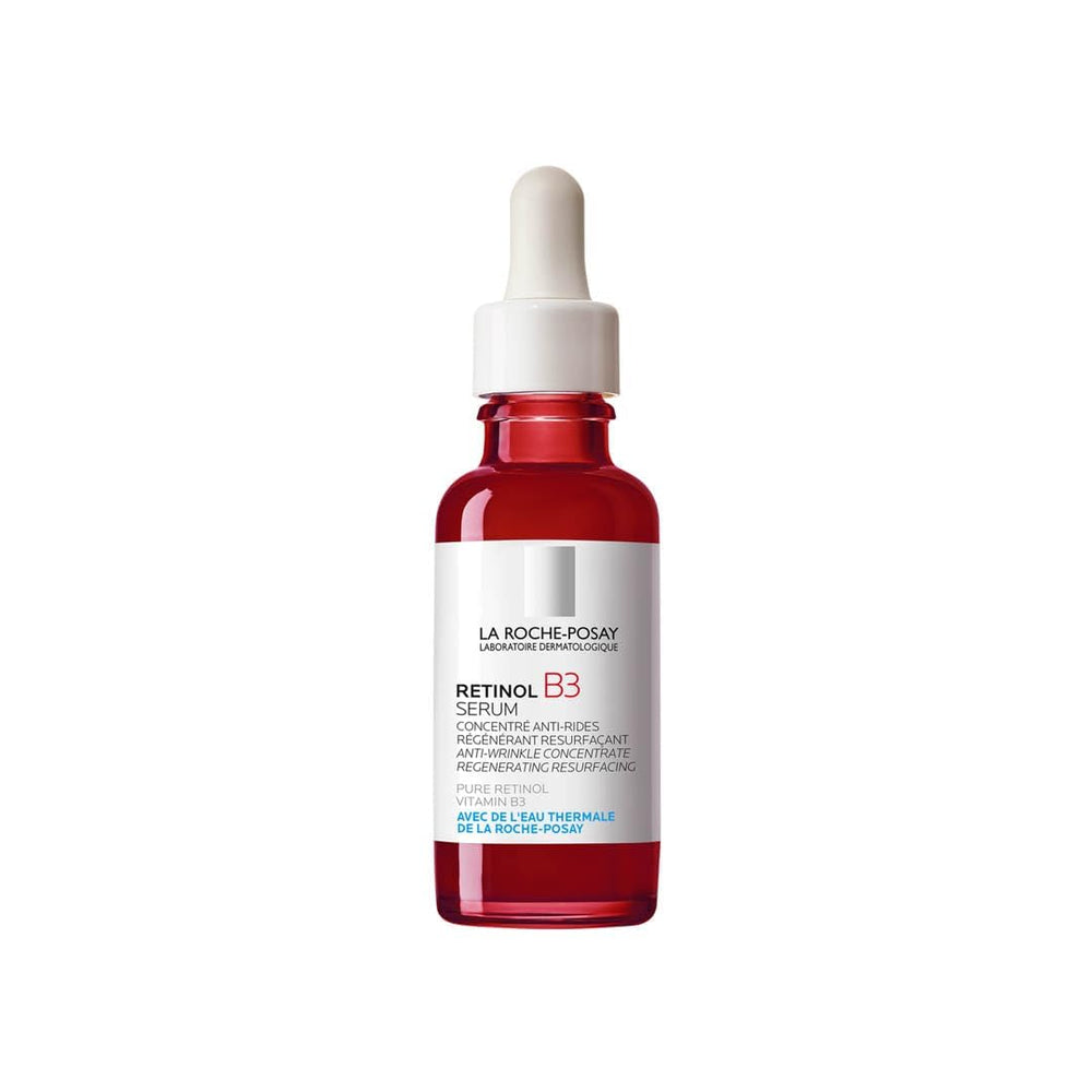 La Roche-Posay front bottle shot showing clinical anti-aging packaging and trust