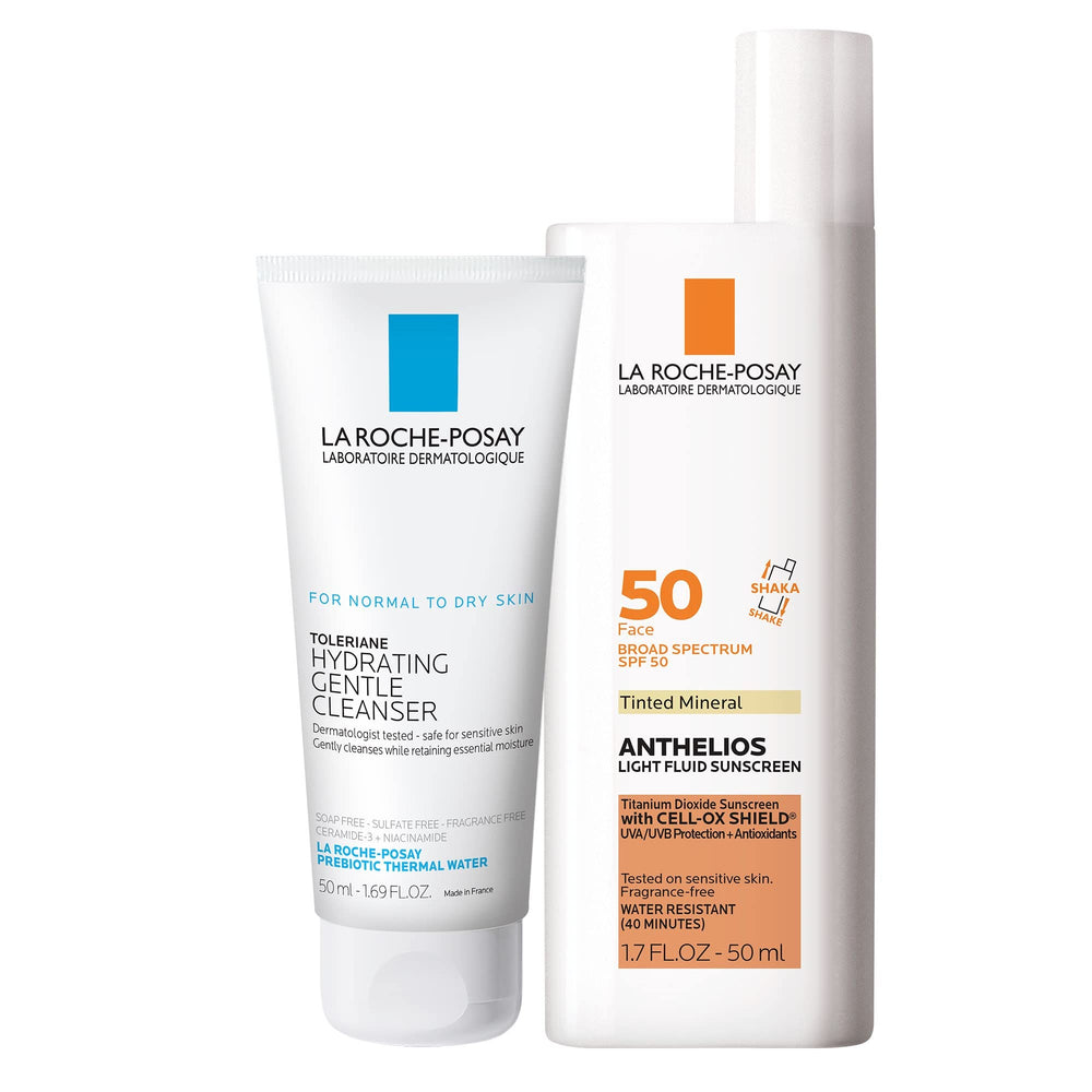 La Roche-Posay set front packaging showing both products and benefits